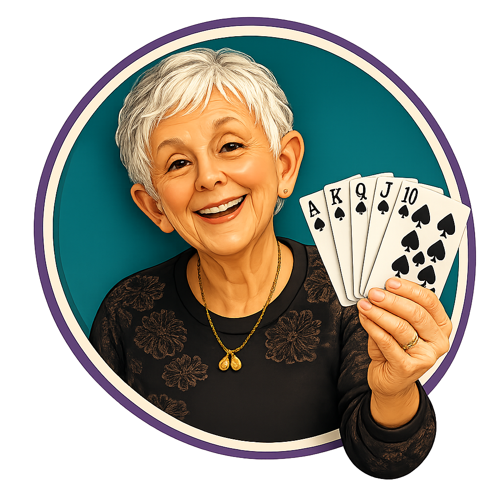Nonni holding playing cards